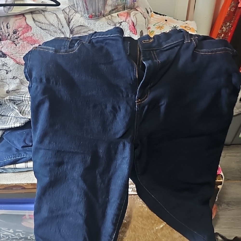 Adidas Blue Relaxed Fit Jeans with Natural Fading